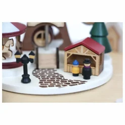 Boite à musique en bois Marché de Noël
