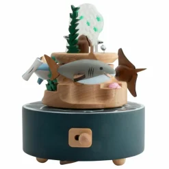 Boite à musique en bois Poissons