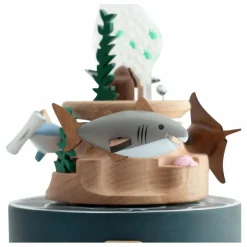 Boite à musique en bois Poissons