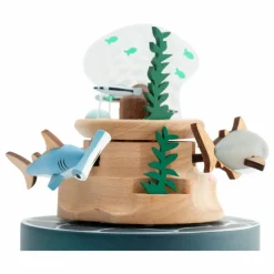 Boite à musique en bois Poissons