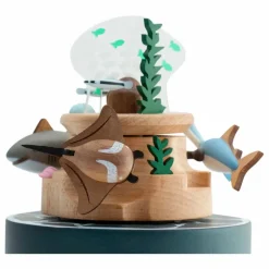 Boite à musique en bois Poissons