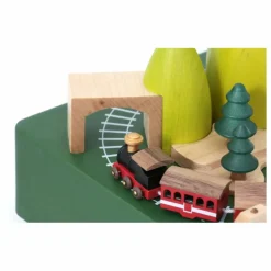 Boite à musique en bois Train au Printemps