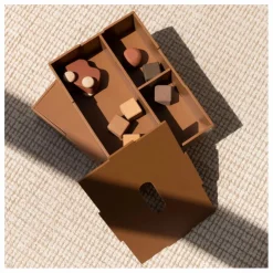 Boite de rangement avec couvercle en bois | Brun