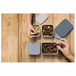 Boites de compartimentation pour bento MB Extra - Set de 4 | Gris