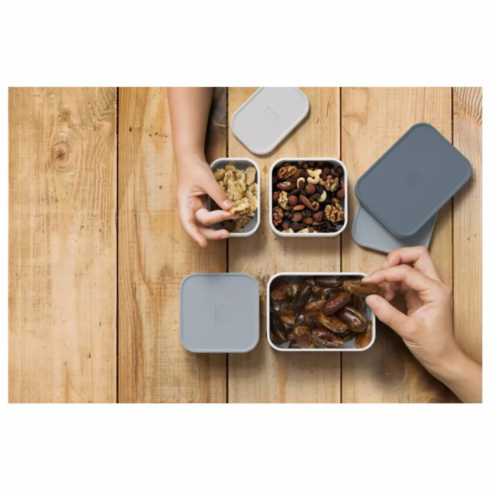 Boites de compartimentation pour bento MB Extra - Set de 4 | Gris