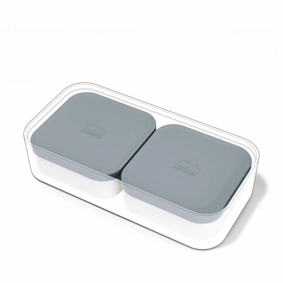 Boites de compartimentation pour bento MB Extra - Set de 4 | Gris