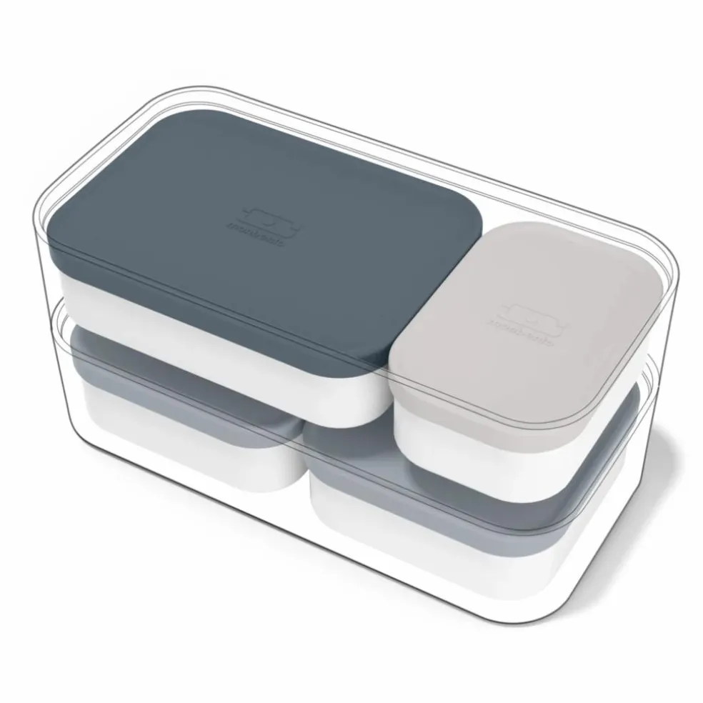 Boites de compartimentation pour bento MB Extra - Set de 4 | Gris