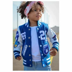 Bomber Awesome Letterman à Ecussons Cuir | Bleu
