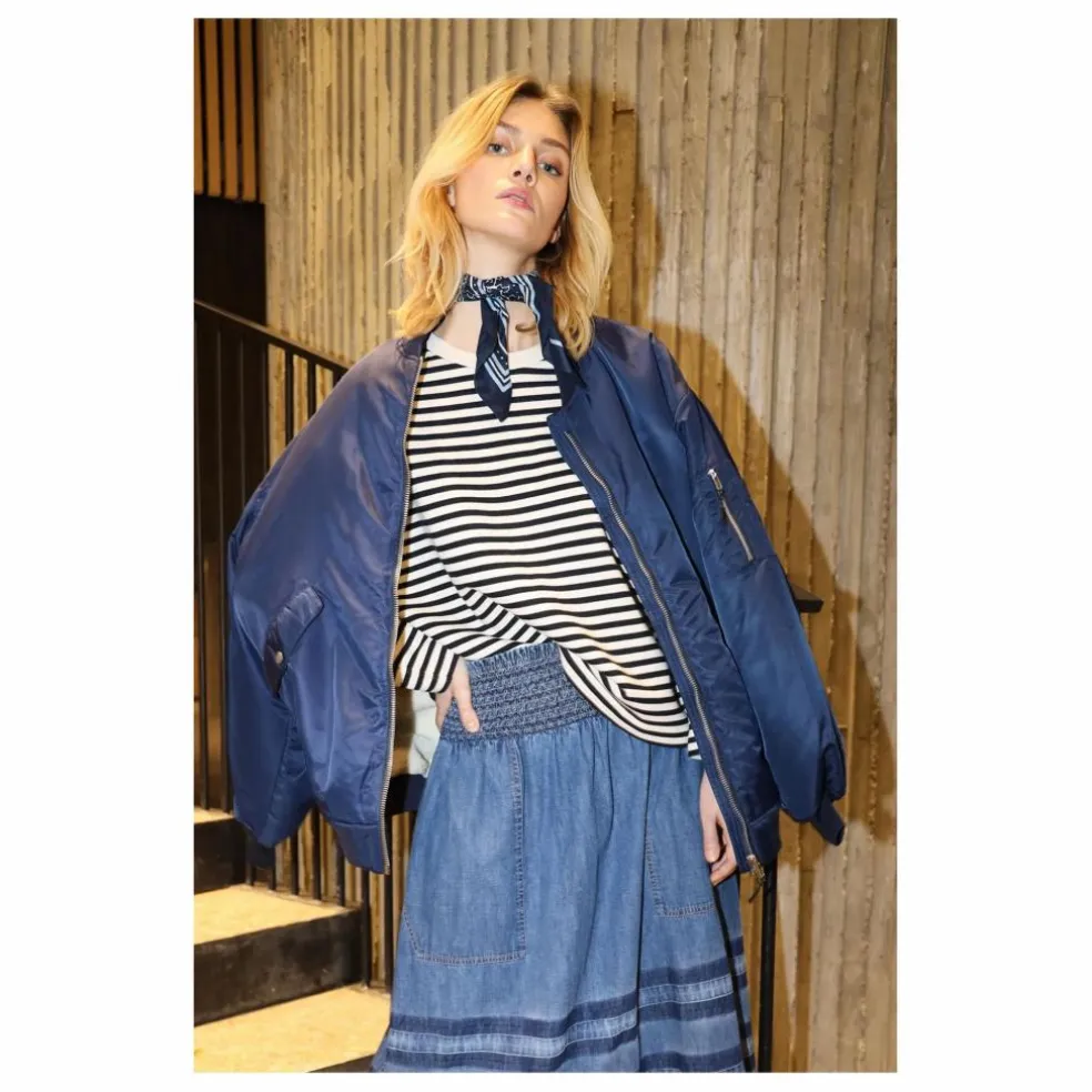 Bomber Lila | Bleu marine