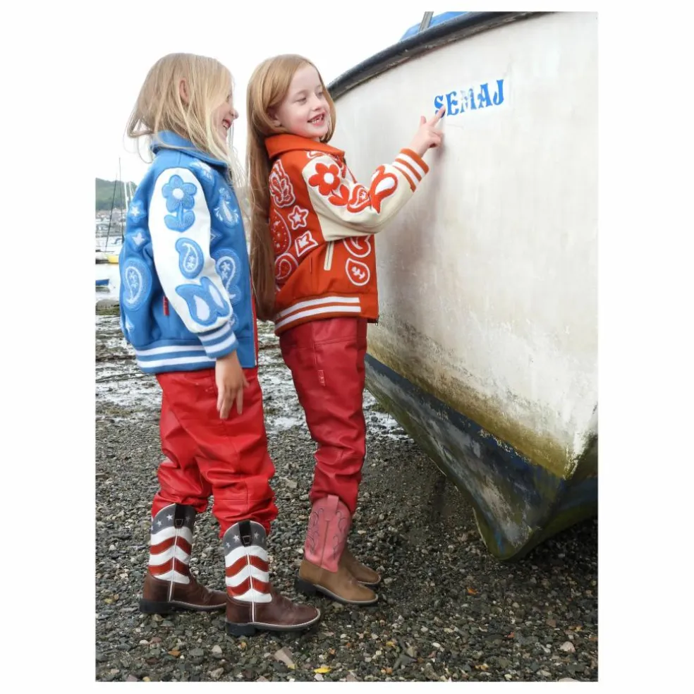 Bomber Paisley Laine et Cuir | Bleu