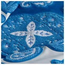 Bomber Paisley Laine et Cuir | Bleu