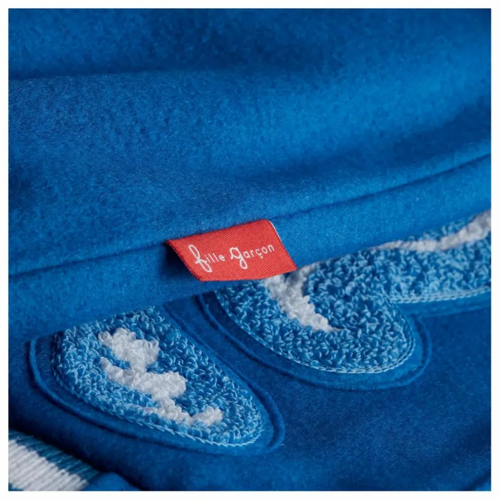Bomber Paisley Laine et Cuir | Bleu