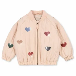 Bomber Sequins Juno Cœurs | Rose pâle