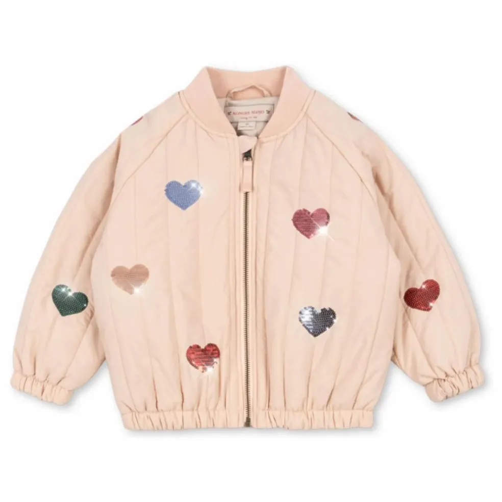 Bomber Sequins Juno Cœurs | Rose pâle