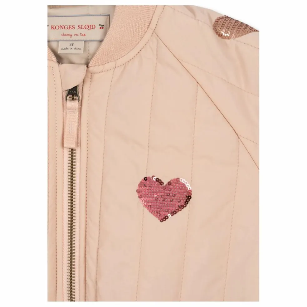 Bomber Sequins Juno Cœurs | Rose pâle