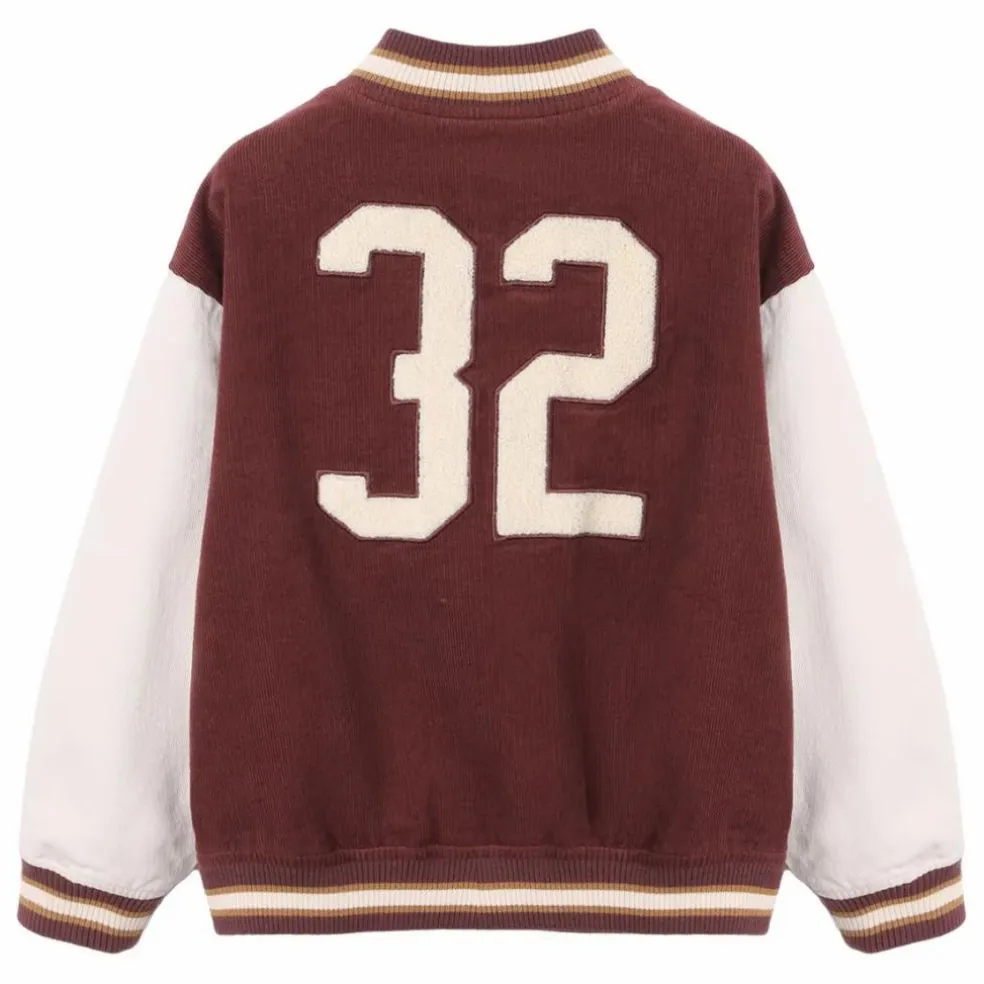 Bomber Varsity Velours Côtelé | Bordeaux