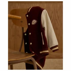 Bomber Varsity Velours Côtelé | Bordeaux