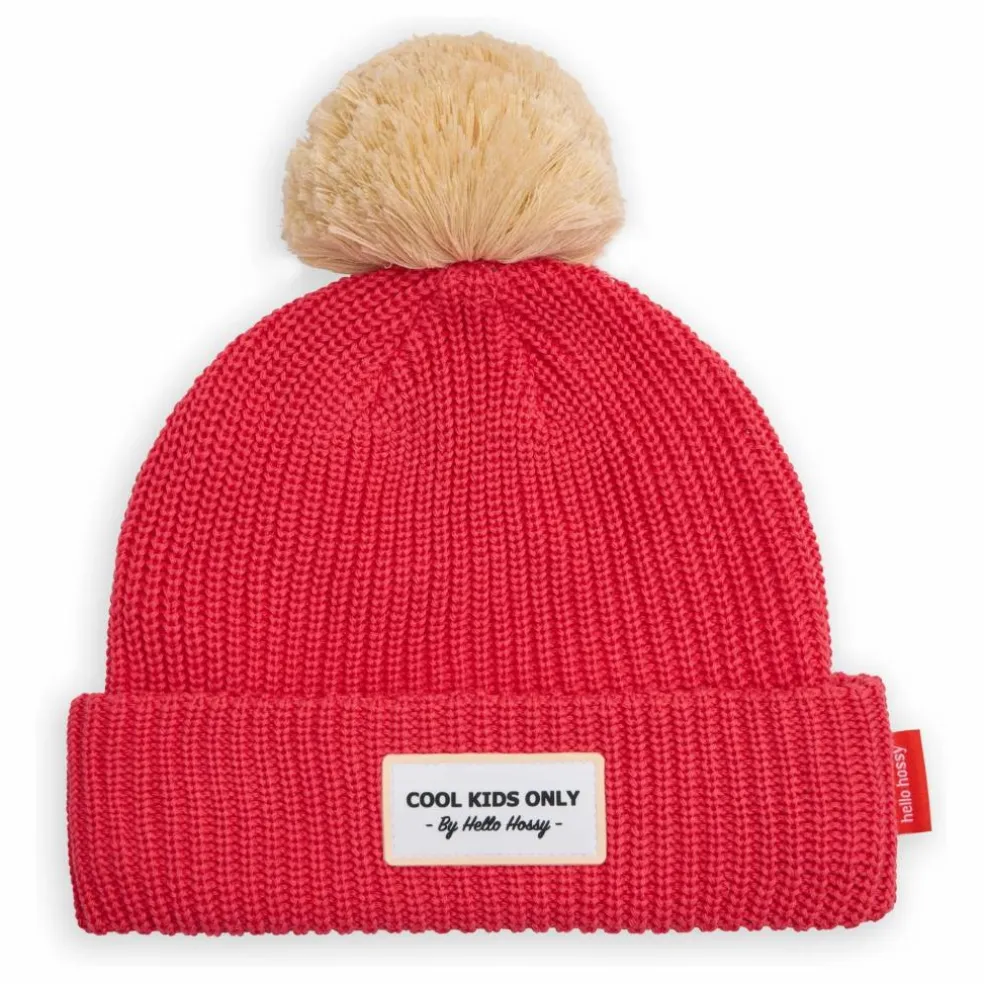 Bonnet Block Coton Bio | Rouge framboise