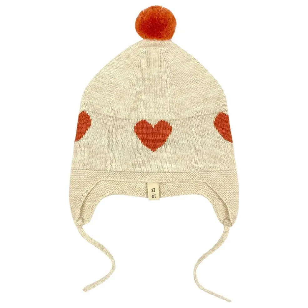 Bonnet Dancing Hearts Mérinos | Ecru