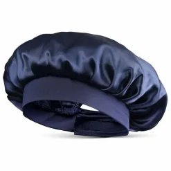 Bonnet de nuit en soie | Bleu nuit