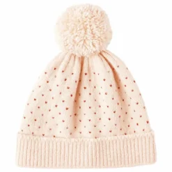 Bonnet Maille Chiné | Rose poudré