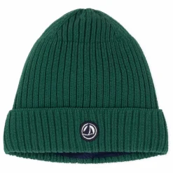 Bonnet Maille Côtelée Polaire | Vert sapin