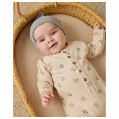 Bonnet Naissance Coton Bio | Bleu gris