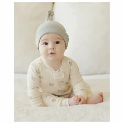 Bonnet Naissance Coton Bio | Bleu gris