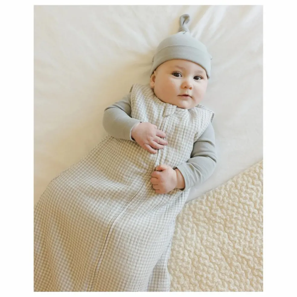 Bonnet Naissance Coton Bio | Bleu gris