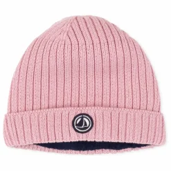 Bonnet Polaire Maille Côtelée | Rose