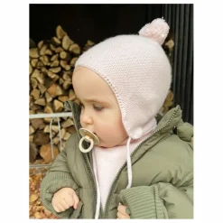Bonnet Pom Pom Cachemire | Rose pâle