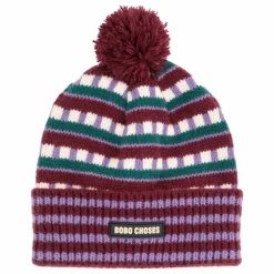 Bonnet Pompom Fibres Recyclées | Violet