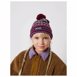 Bonnet Pompom Fibres Recyclées | Violet