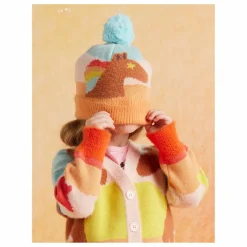 Bonnet Pompon Chevaux | Bleu ciel