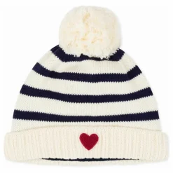 Bonnet Pompon Marinière | Ecru