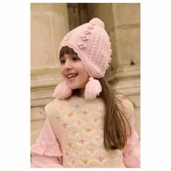 Bonnet Pompons Isolina | Rose pâle