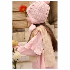 Bonnet Pompons Isolina | Rose pâle