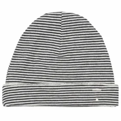 Bonnet Rayé Coton Bio | Noir