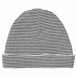 Bonnet Rayé Coton Bio | Noir