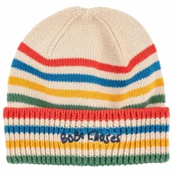 Bonnet Rayé Fibres Recyclées | Beige