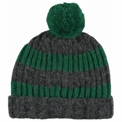 Bonnet Rayé Laine | Gris foncé
