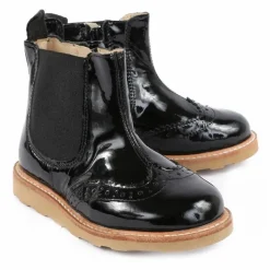 Boots Chelsea Cuir Vernis Francis | Noir