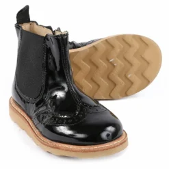 Boots Chelsea Cuir Vernis Francis | Noir