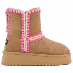 Boots Compensées Norfolk Suède | Rose