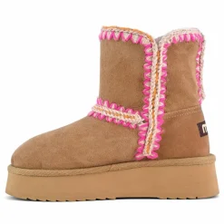 Boots Compensées Norfolk Suède | Rose
