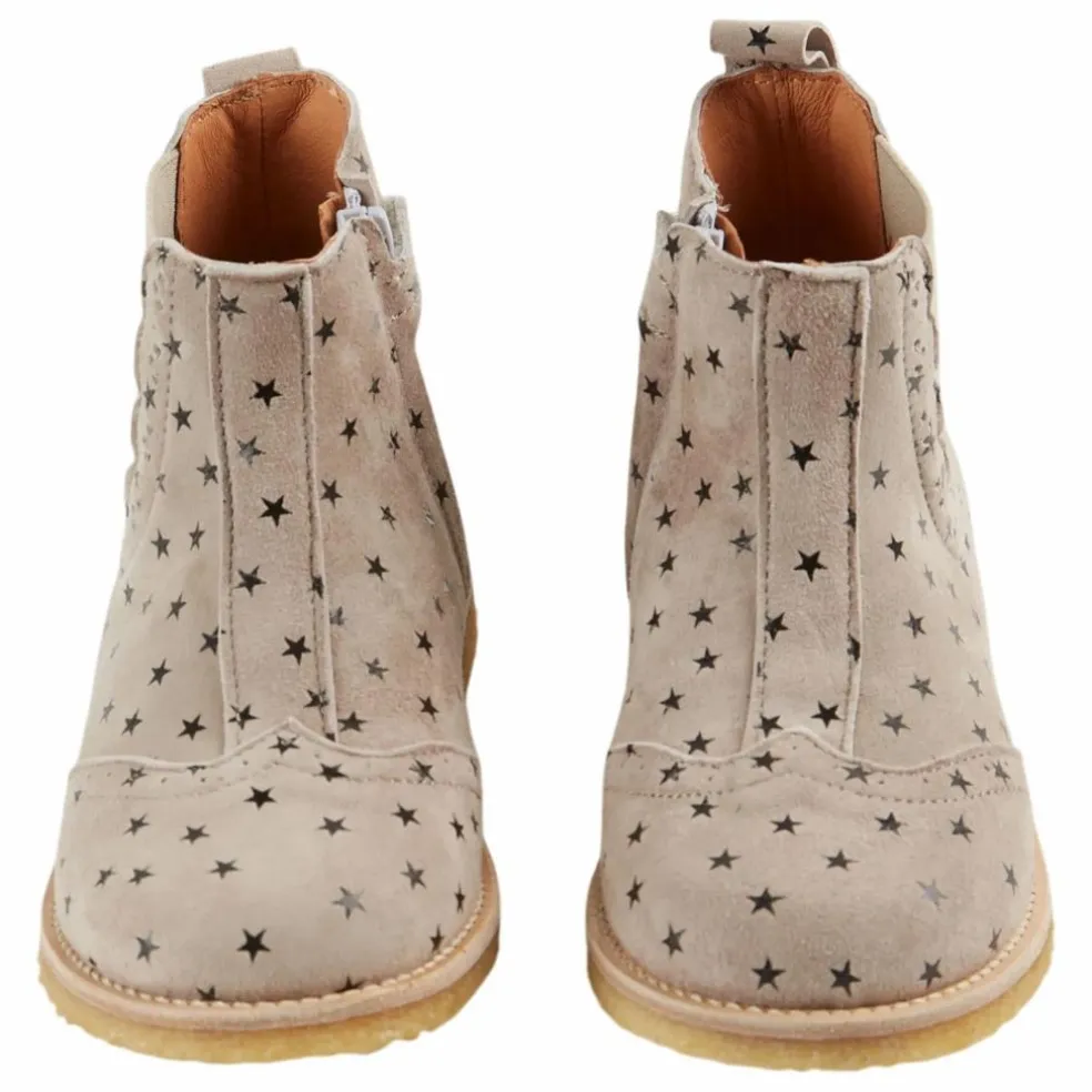 Boots Elastiquées Etoiles Cuir | Gris