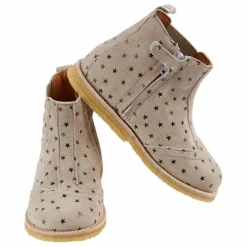 Boots Elastiquées Etoiles Cuir | Gris