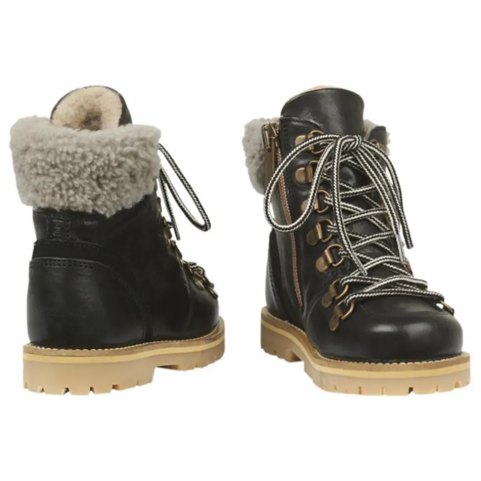 Boots Fourrées Lacets | Noir