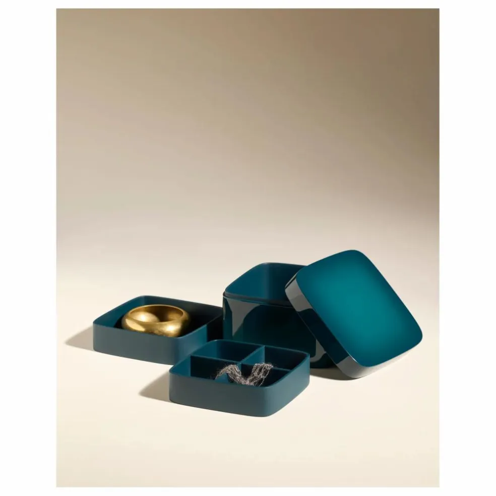 Boîte à bijoux laquée Oscar | Bleu Sarah
