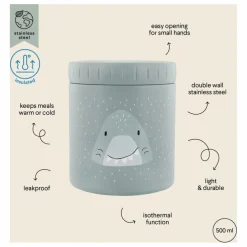 Boîte à goûter isotherme 500 ml Mr Shark | Gris